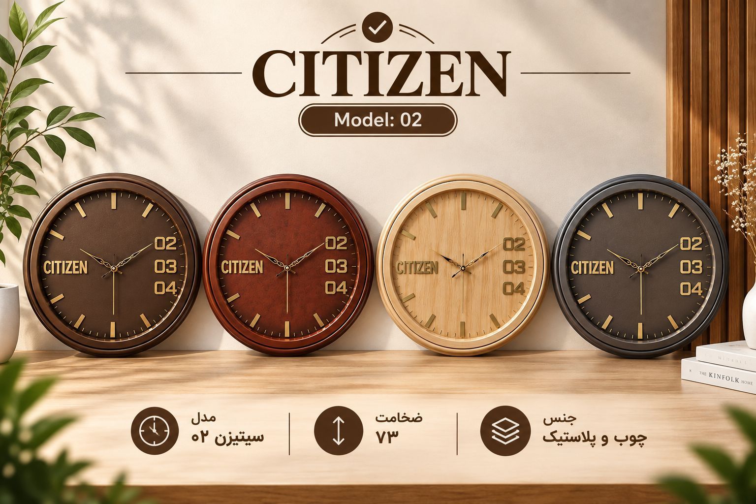 ساعت دیواری ۷۰ سانتی سیتیزن مدل 02